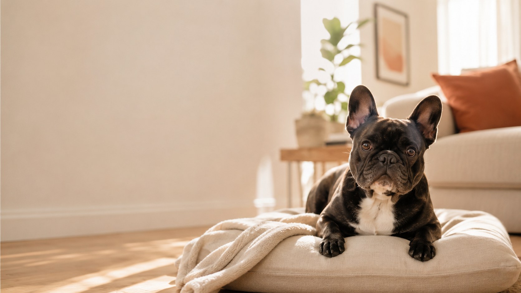 French Bulldog resting in a warm home